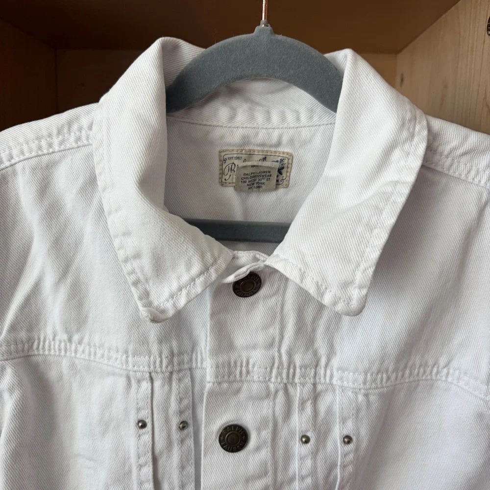 Ralph Lauren Girls Kids White Denim Jacket